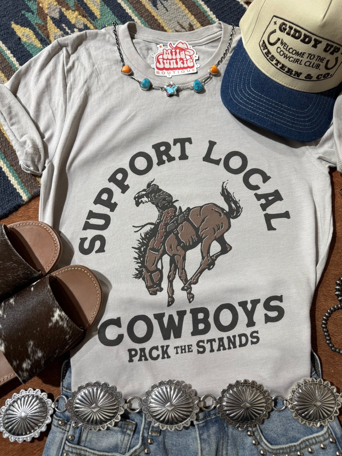 Support Local Cowboys Graphic TeeCool GreyS