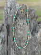 Turquoise And Gold Beaded Necklace
