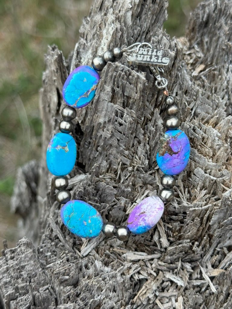 Turquoise Twilight Oval Beaded Bracelet