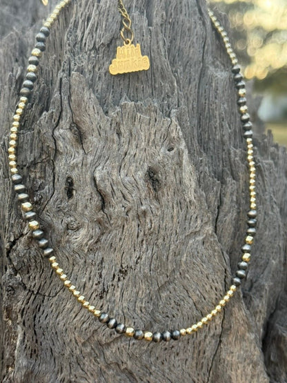 Two-Tone Beaded Choker Necklace