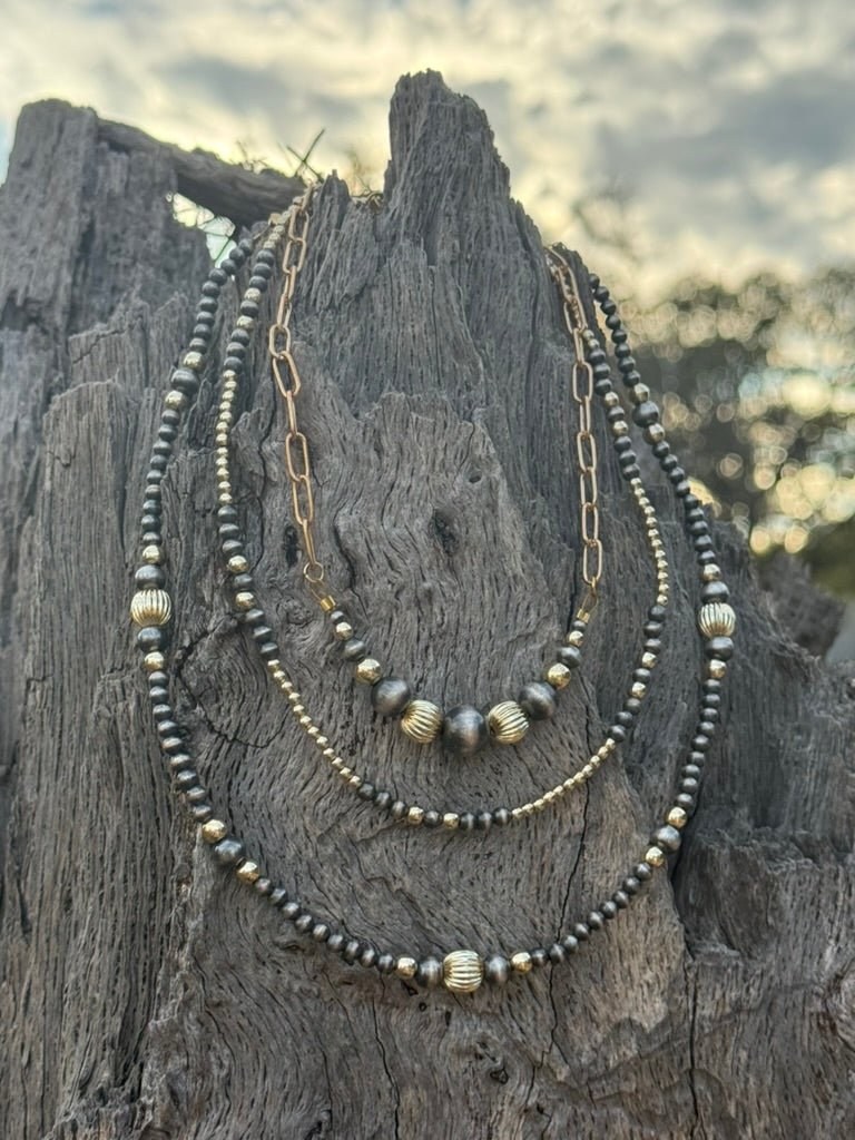 Two-Tone Beaded Choker Necklace