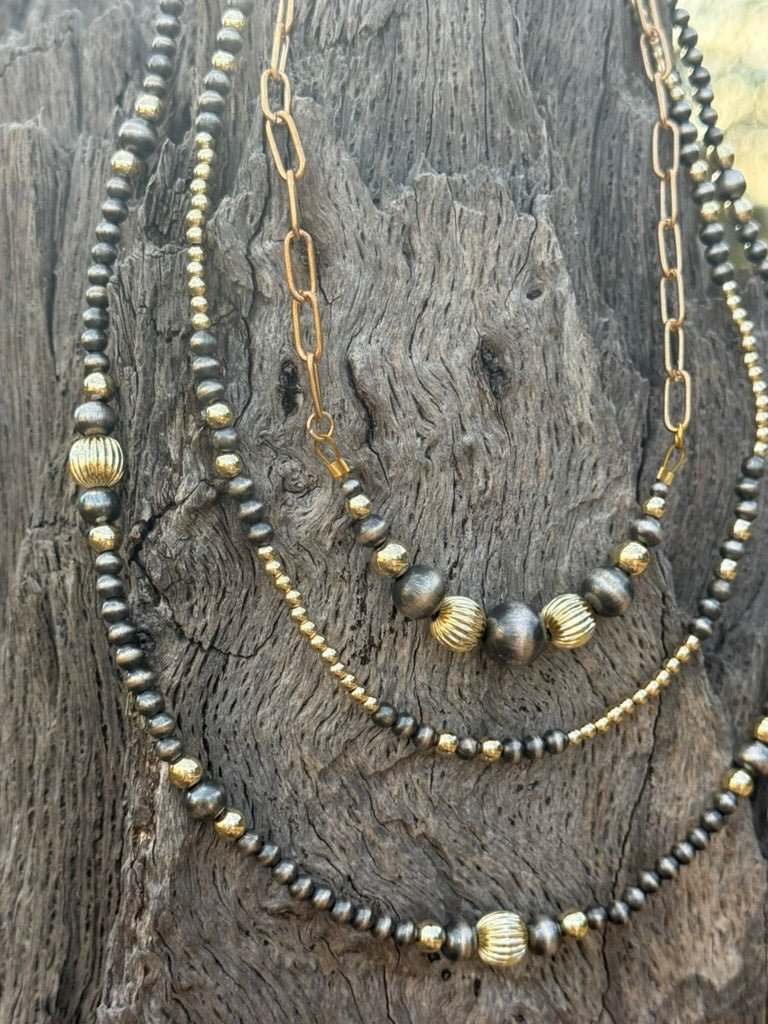 Two-Tone Beaded Choker Necklace