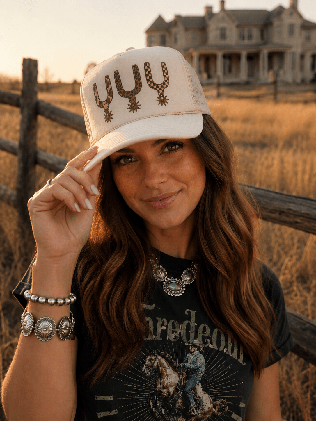 Western Spur Trio Trucker HatKhaki