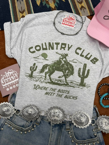Where The Boots Meet The Bucks Graphic TeeLight AshS