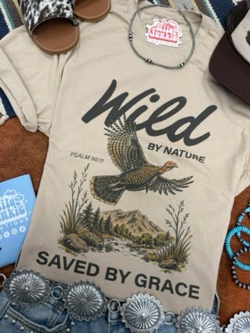 Wild by Nature Saved by Grace Graphic TeeTanS