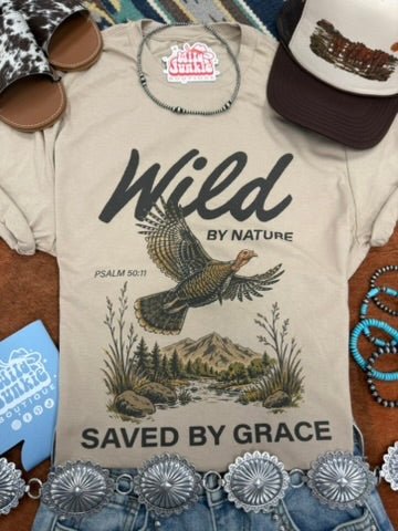 Wild by Nature Saved by Grace Graphic TeeTanS