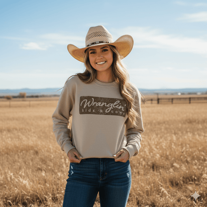 Wranglin Kids & Cows Graphic SweatshirtSandS