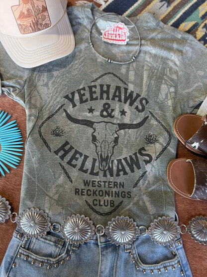 Yeehaws And Hellnaws RealTree Camo Graphic TeeHardwood CamoS