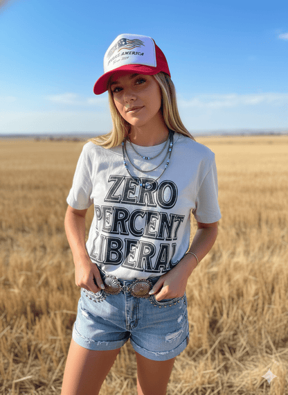 Zero Percent Liberal Graphic TeeCool GreyS