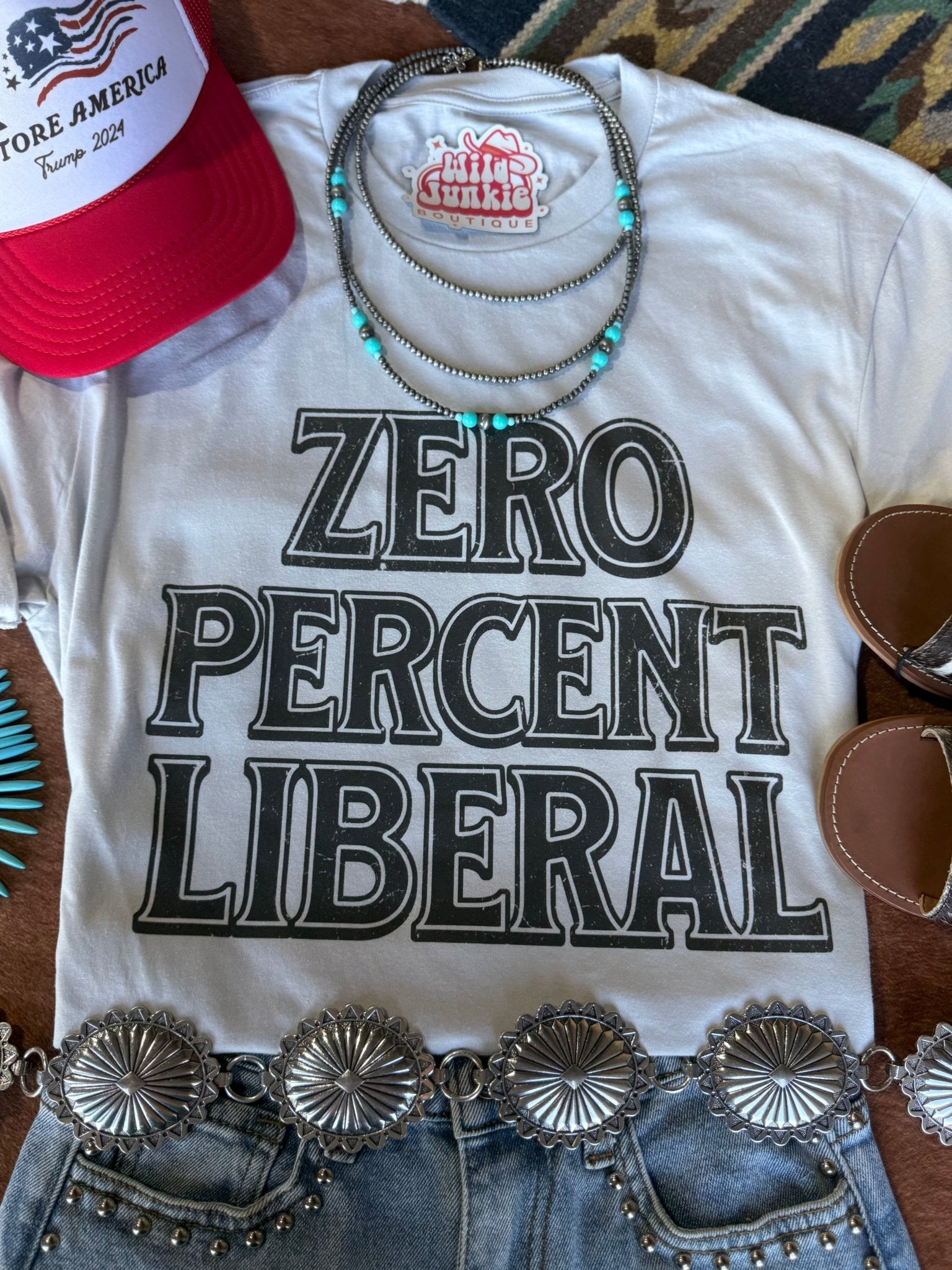 Zero Percent Liberal Graphic TeeCool GreyS